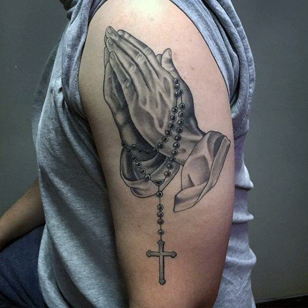 100 Rosenkranz-Tattoos für Männer - heilige Gebets-Tinten-Entwürfe  