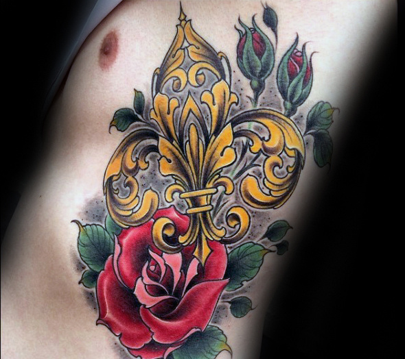 70 Fleur De Lis Tattoo Designs für Männer - stilisierte Lily Ink Ideen  