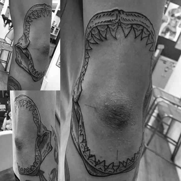 60 Shark Jaw Tattoo Designs für Männer - ein Biss Tinte Ideen  