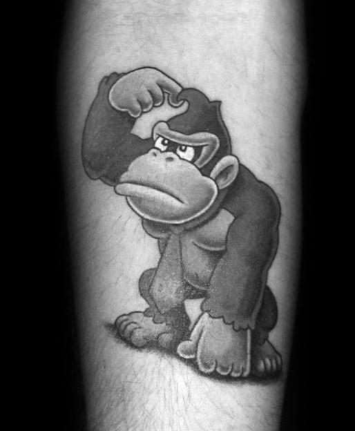 40 Donkey Kong Tattoo Designs für Männer - Retro Gamer Ink Ideen  