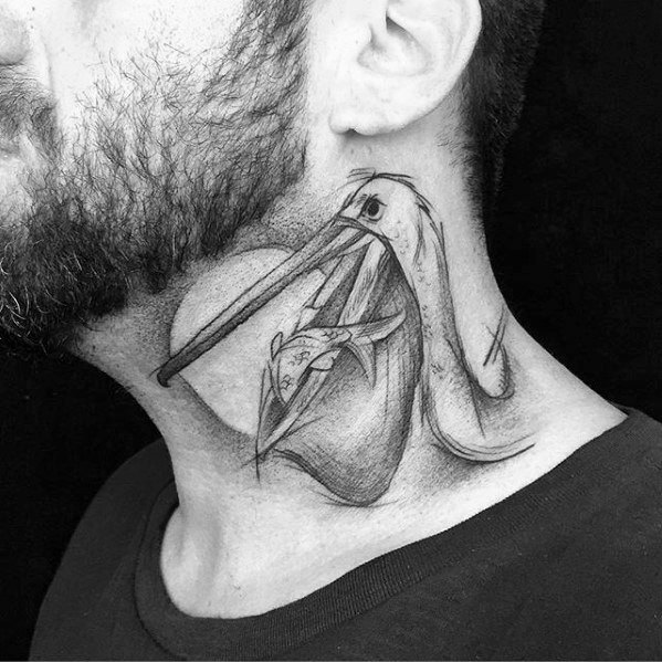 50 Pelikan Tattoos für Männer - Wasservogel Design-Ideen  