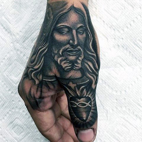 20 Jesus Hand Tattoo Designs für Männer - Christus Tinte Ideen  