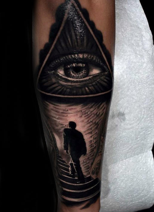 100 Illuminati Tattoos für Männer - erleuchtete Design-Ideen  
