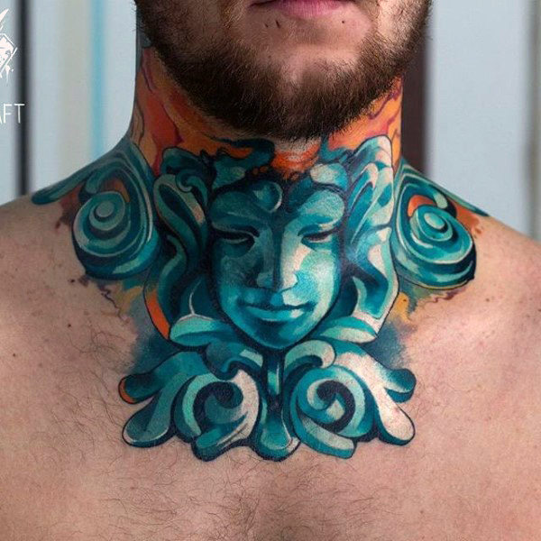 80 Kehle Tattoos für Männer - Cool Masculine Design-Ideen  