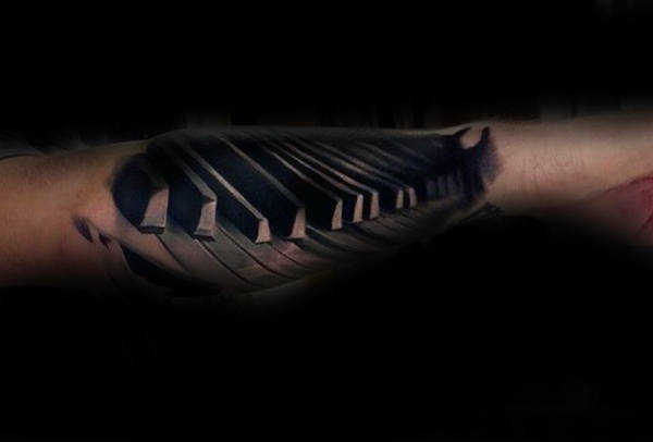 60 Klavier-Tätowierungen für Männer - Musik-Instrument-Tinten-Design-Ideen  