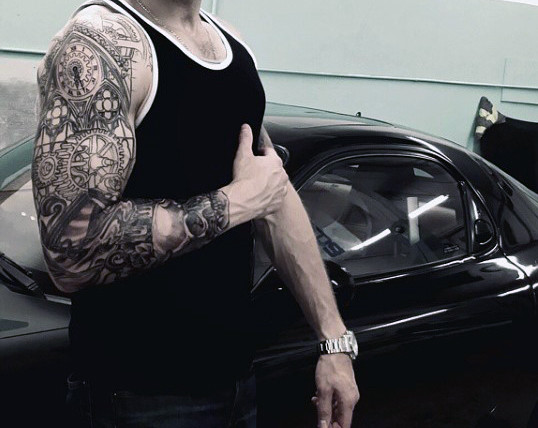 50 Mechaniker-Tattoos für Männer - Männliche Roboterüberholungen  