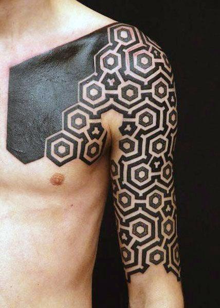 70 alle schwarzen Tattoos für Männer - Blackout Design-Ideen  