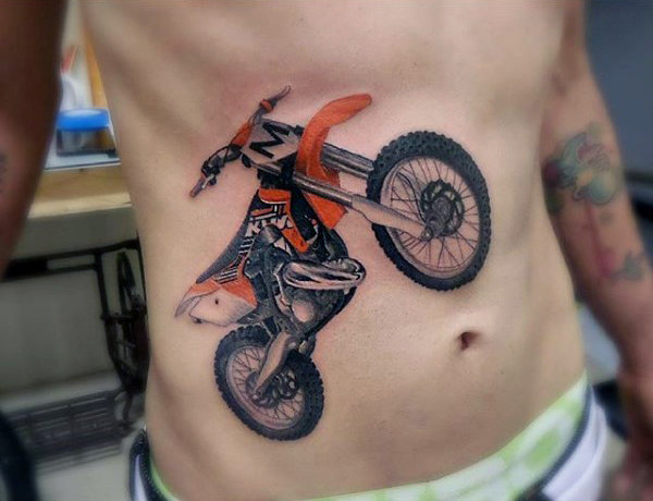 70 Motocross Tattoos für Männer - Dirt Bike Design-Ideen  