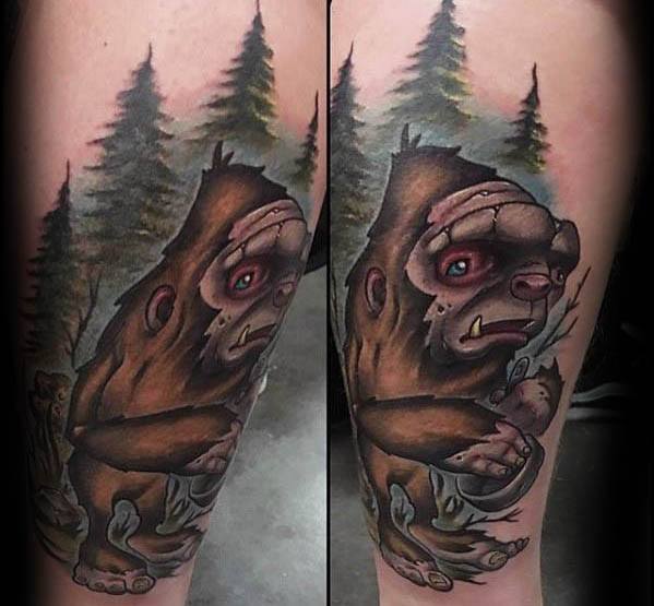 50 Bigfoot Tattoo Designs für Männer - Mythologische Kreatur Tinte Ideen  