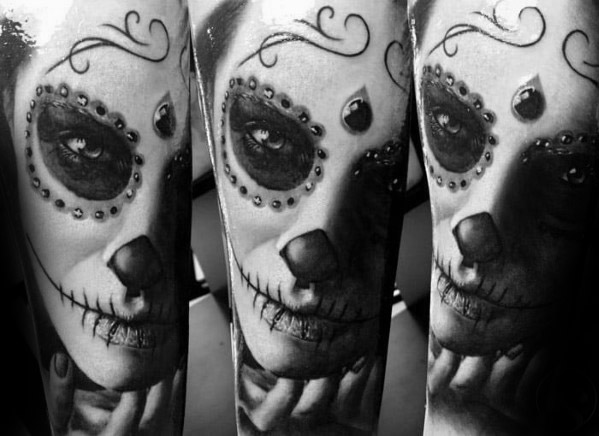 50 La Catrina Tattoo-Designs für Männer - mexikanische Tinte Ideen  