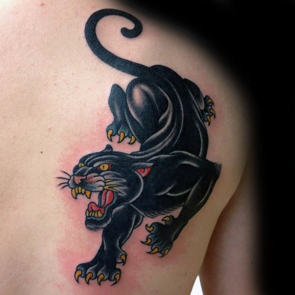 60 traditionelle Panther Tattoo Designs für Männer - Old School-Ideen  