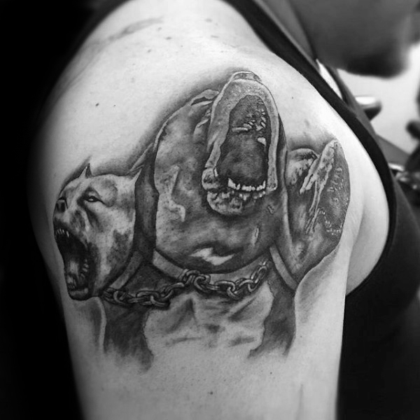 50 Cerberus Tattoo Designs für Männer - Drei Kopf Hund Ideen  