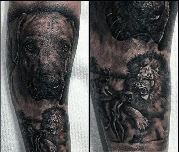 100 Hund Tattoos für Männer - kreative Canine Ink Design-Ideen  
