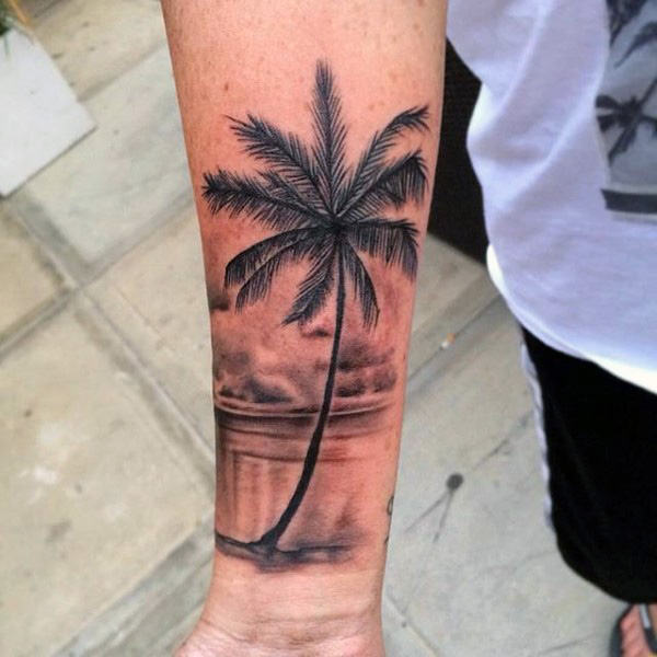 100 Palm Tree Tattoos für Männer - tropische Design-Ideen  