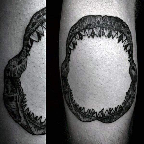 60 Shark Jaw Tattoo Designs für Männer - ein Biss Tinte Ideen  