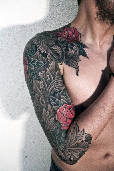 Top 35 Beste Rose Tattoos für Männer - eine komplizierte Blume  