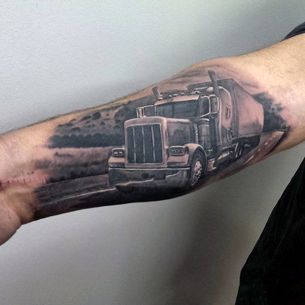 60 Truck Tattoos für Männer - Vintage und Big Rig Ink Design-Ideen  