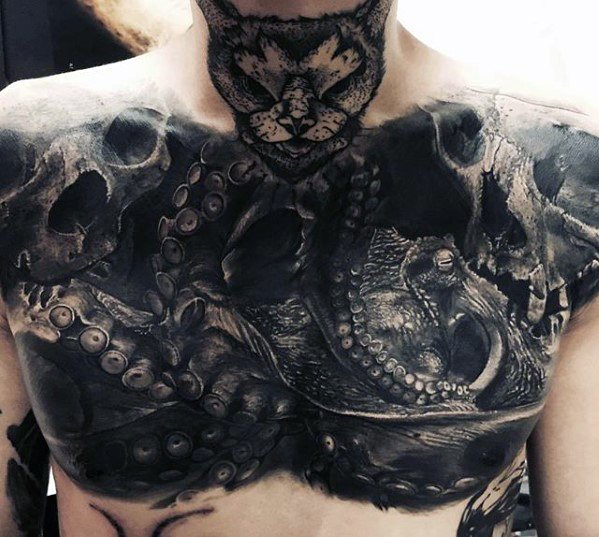 50 einzigartige Brust Tattoos für Männer - maskuline Design-Ideen  