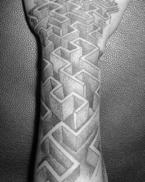 60 Labyrinth Tattoo Designs für Männer - Maze Ink Ideen  