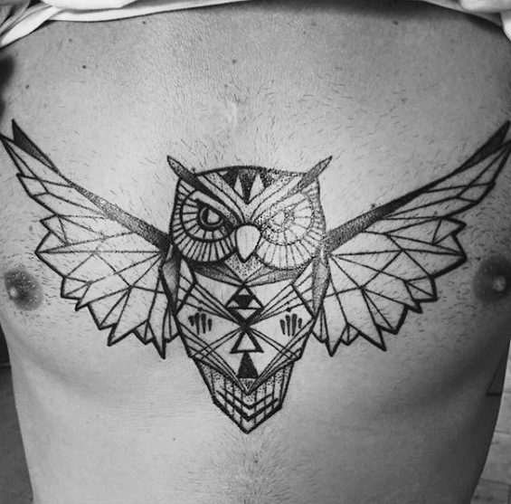 80 geometrische Eule Tattoo Designs für Männer - Form Ink Ideas  