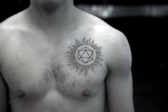 30 Ikosaeder Tattoo Designs für Männer - Geometrische Form Tinte Ideen  