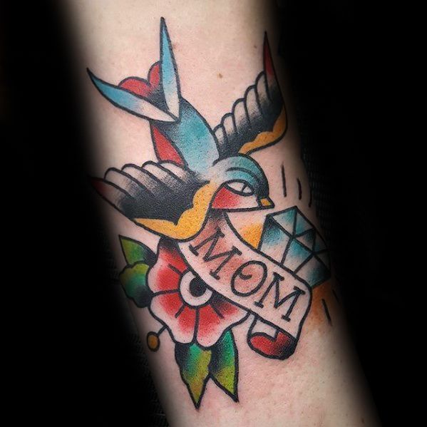 40 traditionelle Mom Tattoo Designs für Männer - Memorial Ideen  