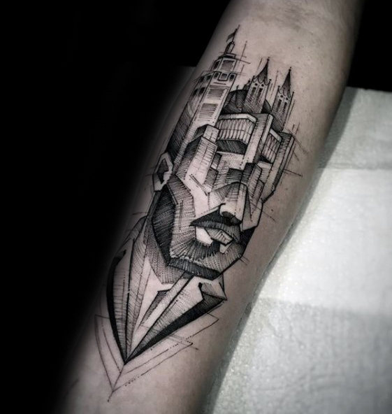70 Stadt Skyline Tattoo Designs für Männer - Downtown Ink Ideen  