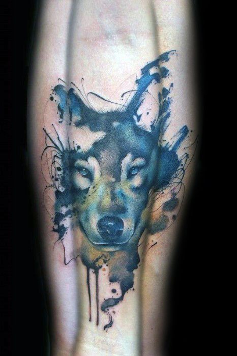 50 Wolf Aquarell Tattoo Designs für Männer - Cool Ink Ideas  