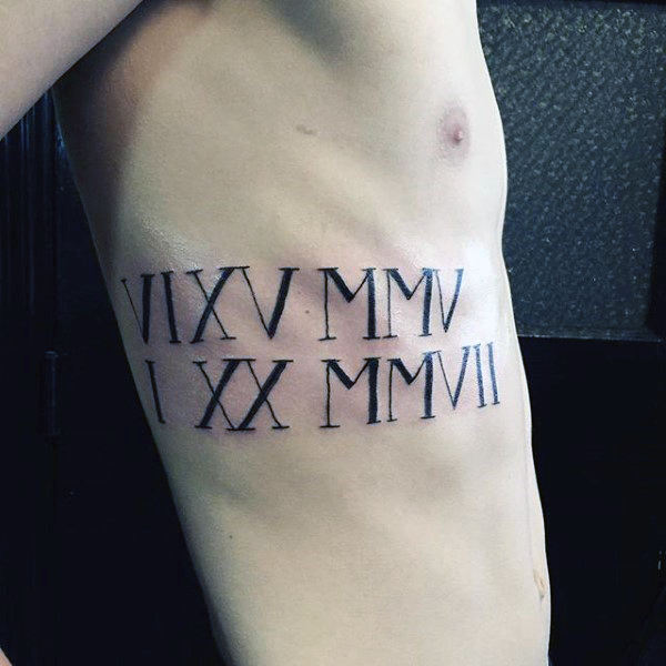 100 römische Zahl Tattoos für Männer - Manly Numerical Ink Ideen  