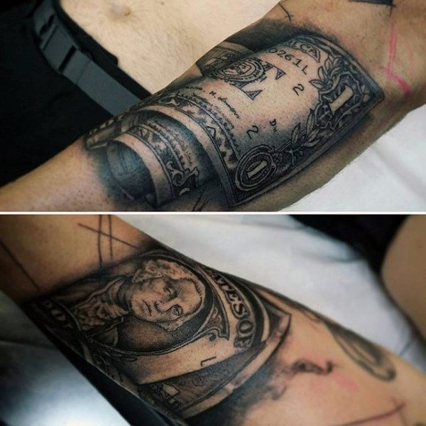 50 Geld Tattoos für Männer - eine Fülle von maskulinen Design-Ideen  