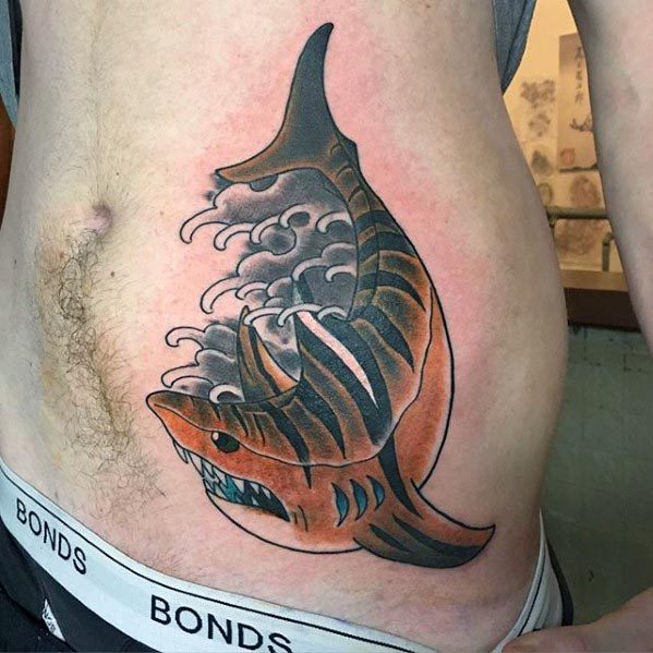 50 Tiger Shark Tattoo Designs für Männer - Sea Tiger Ink Ideen  