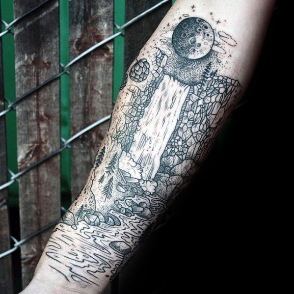 50 Fluss Tattoos für Männer - fließende Wasser Tinte Ideen  