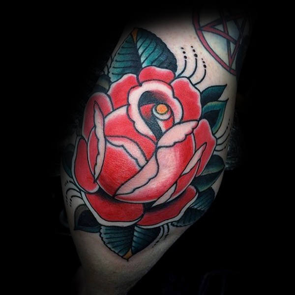 50 traditionelle Rose Tattoo Designs für Männer - Blumen-Tinte-Ideen  