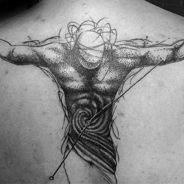 60 Sketch Tattoos für Männer - künstlerische Design-Ideen  
