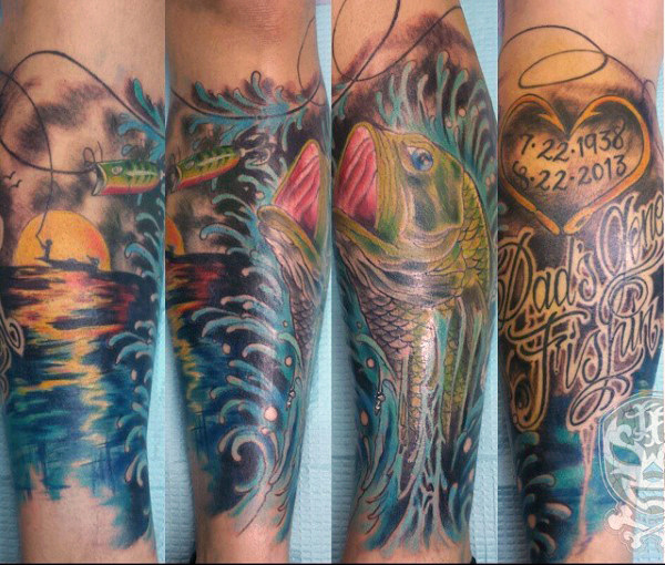 75 Bass Tattoo Designs für Männer - Sea-Verkleidung Tinte Ideen  