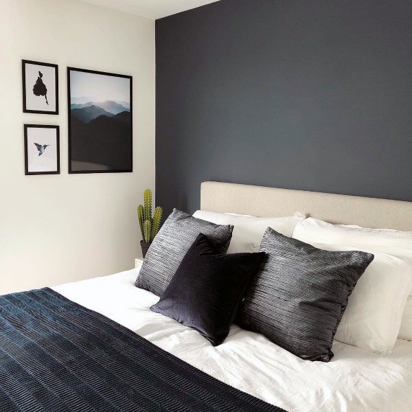 Top 50 besten Navy Blue Schlafzimmer Design-Ideen - beruhigende Wandfarben  
