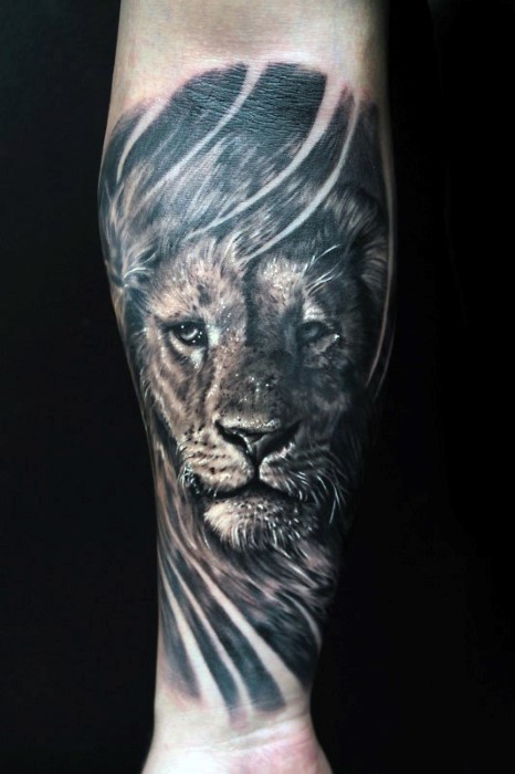 40 Löwen Unterarm Tattoos für Männer - Manly Ink Ideen  