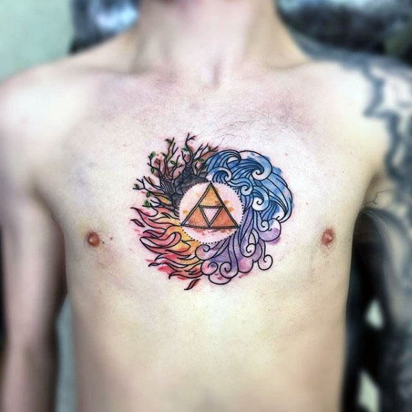 60 Triforce Tattoo Designs für Männer - Legend Of Zelda Ink Ideen  