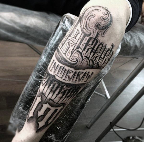 75 Tattoo-Schriftzug-Designs für Männer - Manly mit Tinte geschriebenen Ideen  
