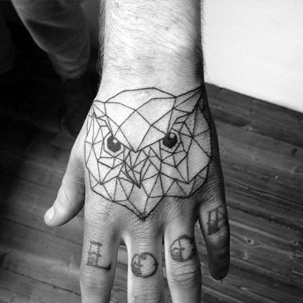40 geometrische Hand Tattoos für Männer - Muster Design-Ideen  