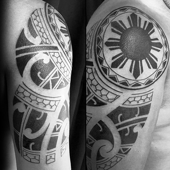 50 Filipino Sun Tattoo Designs für Männer - Tribal Ink Ideen  