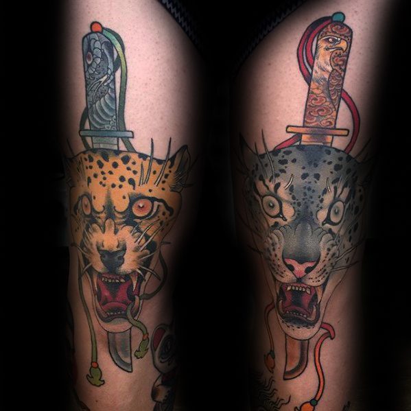 50 Snow Leopard Tattoo Designs für Männer - Animal Ink Ideen  