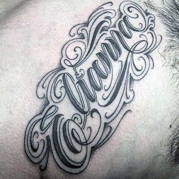 50 Kinder Name Tattoos für Männer - Cool Kinder Design-Ideen  