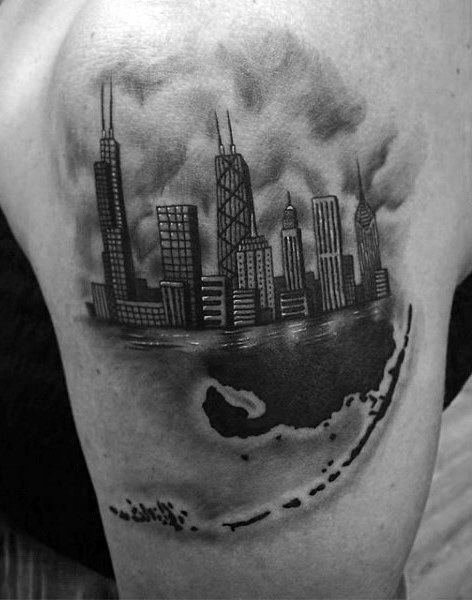 90 Building Tattoos für Männer - Architektur Ink Design-Ideen  