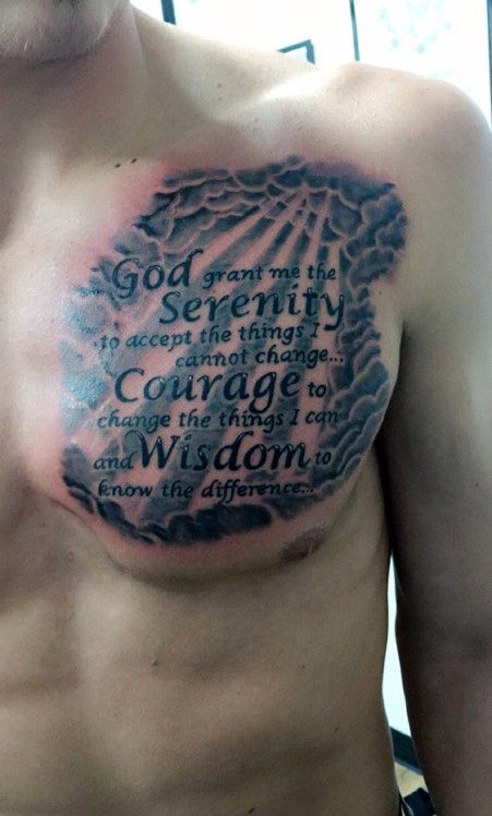 50 Serenity Prayer Tattoo Designs für Männer - Emporhebende Ideen  