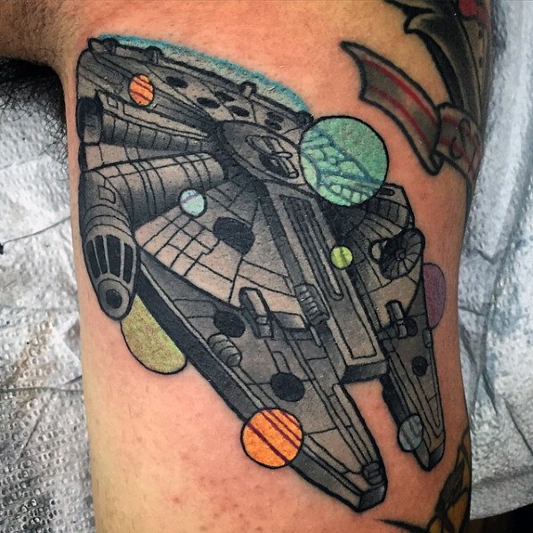 50 Millennium Falcon Tattoo Designs für Männer - Star Wars Ideen  