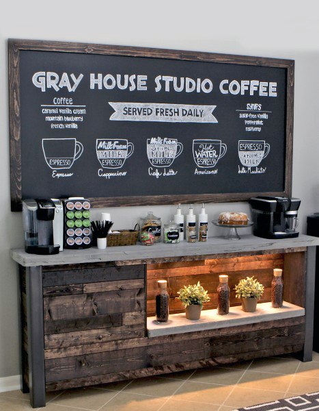Top 60 besten Kaffee-Bar-Ideen - Coole persönliche Java Cafe Designs  
