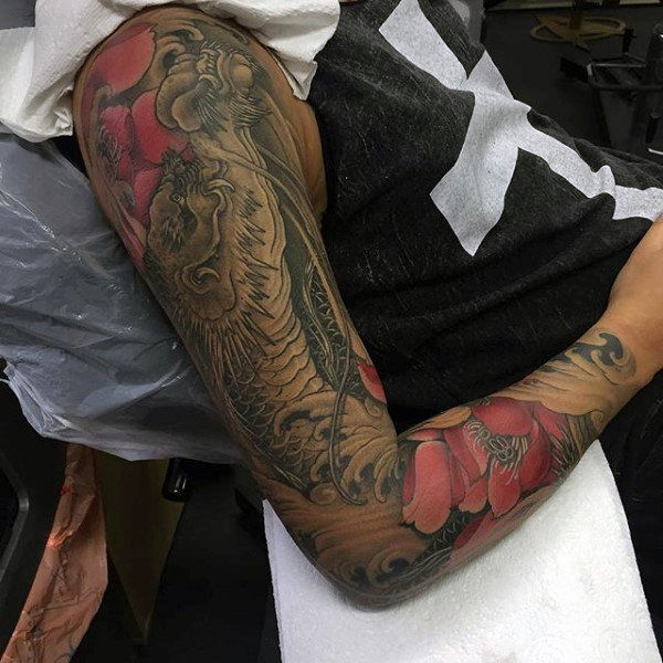 100 Dragon Sleeve Tattoo Designs für Männer - Fire Atmung Tinte Ideen  