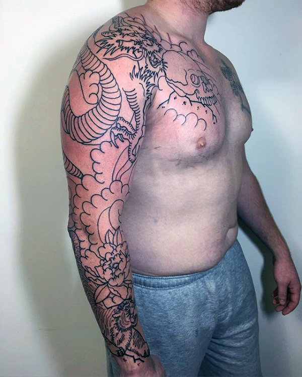 100 Pfingstrose Tattoo Designs für Männer - Blumen-Tinte-Ideen  