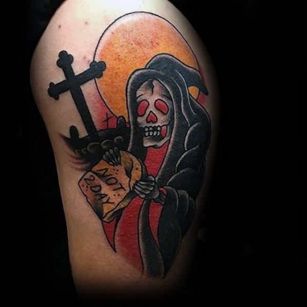 50 traditionelle Reaper Tattoo Designs für Männer - Grim Ink Ideen  